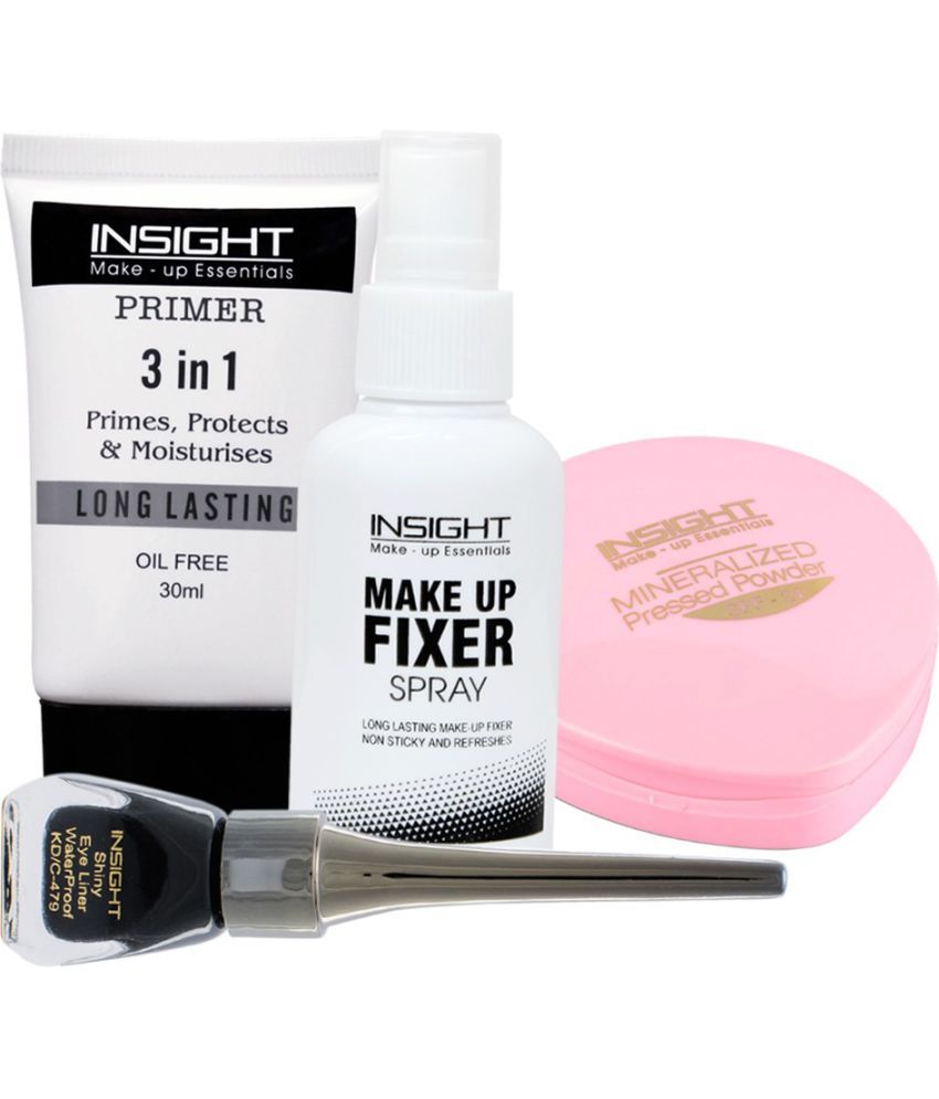     			Insight Makeup Kit ( 3 in 1 Primer-1,Compact Powder-1,Waterproof Eyeliner-1,Makeup Fixer-1 )