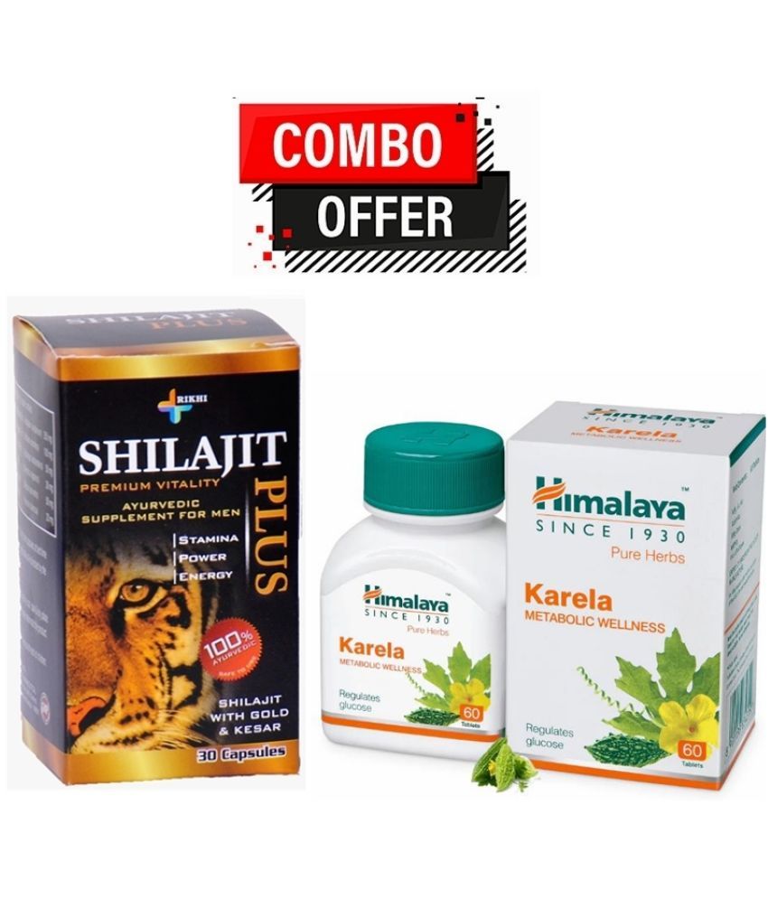     			Rikhi Shilajit Plus Capsule 30no.s & Himalaya Karela Metabolic Wellness 60 Tablets Pack Of 1