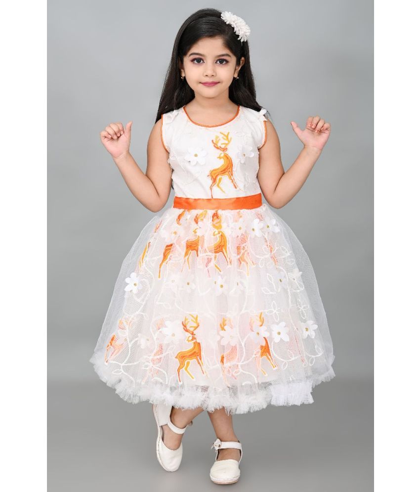     			SM glob Net Frock For Girls ( Pack of 1 , Yellow )