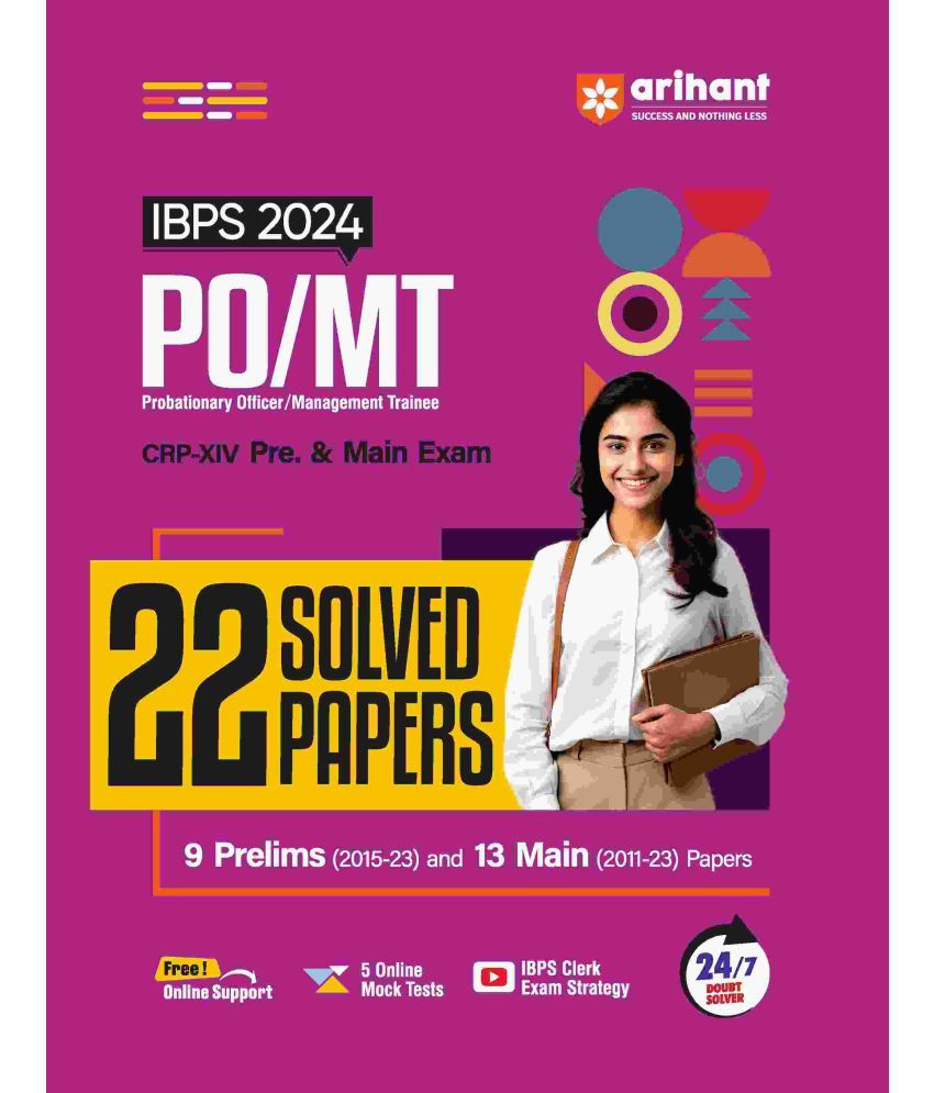     			Arihant IBPS 2024 Solved Papers For PO/MT Pre. & Main Exam (22 Solved Papers) | English Medium