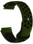 ACM Watch Strap Silicone Belt 22mm compatible with Noise Colorfit Pulse 2 Pro Elite Smartwatch Sports Dot Band Olive Green with Black