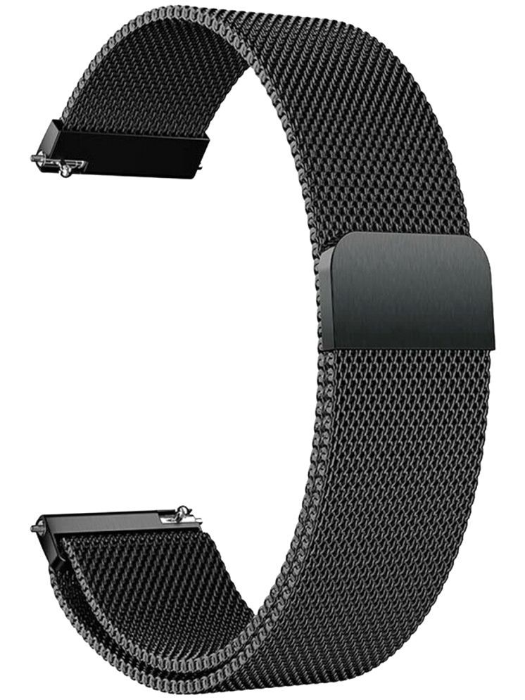     			ACM Watch Strap Magnetic 20mm compatible with Pebble Vama Smartwatch Luxury Metal Chain Band Black