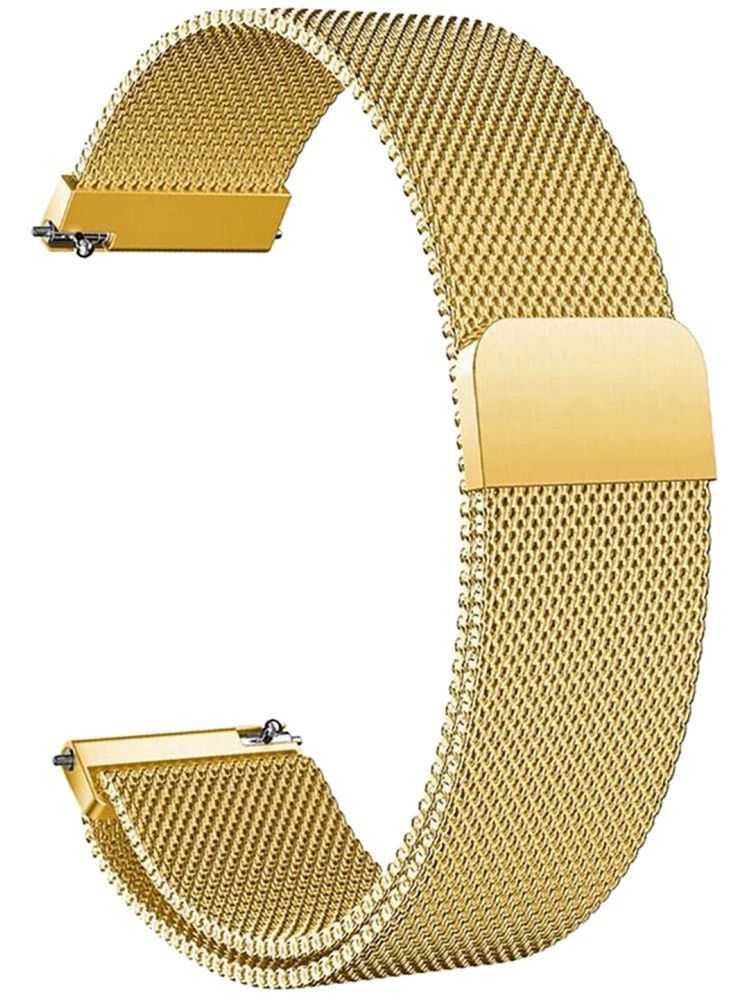     			ACM Watch Strap Magnetic 22mm compatible with Noise Colorfit Ore Smartwatch Luxury Metal Chain Band Champagne Gold