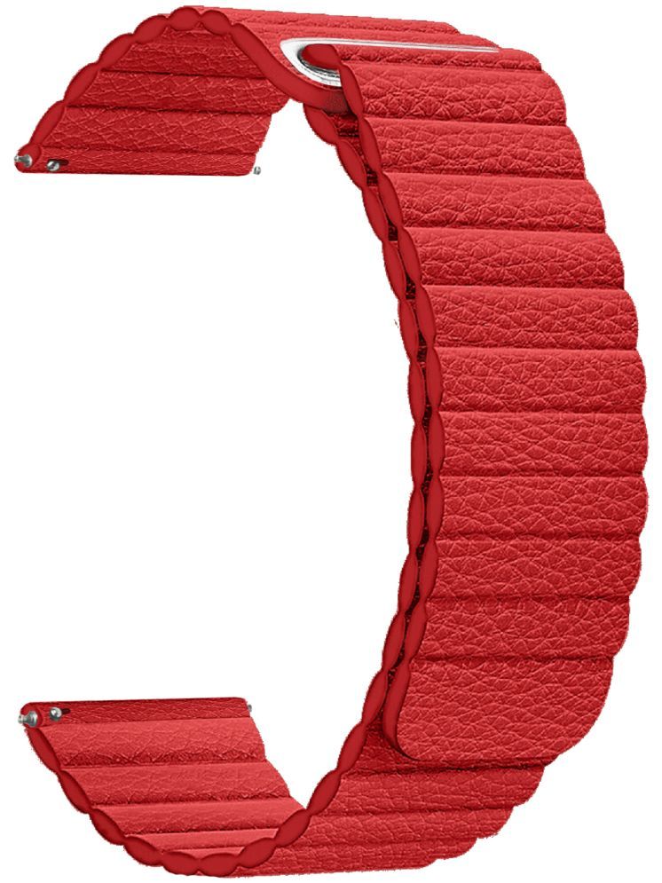     			ACM Watch Strap Magnetic Leather 20mm compatible with Polar Ignite 2 Smartwatch Luxury Band Red