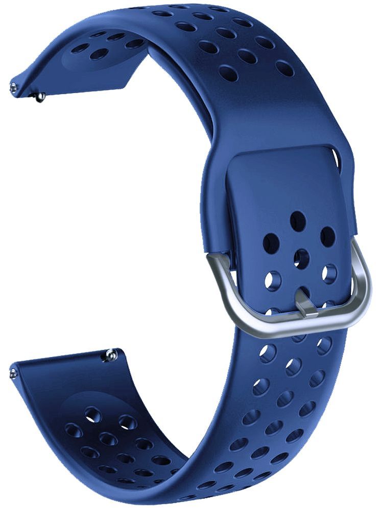     			ACM Watch Strap Silicone Belt 22mm compatible with Pebble Royale Smartwatch Breatheable Dot Band Dark Blue