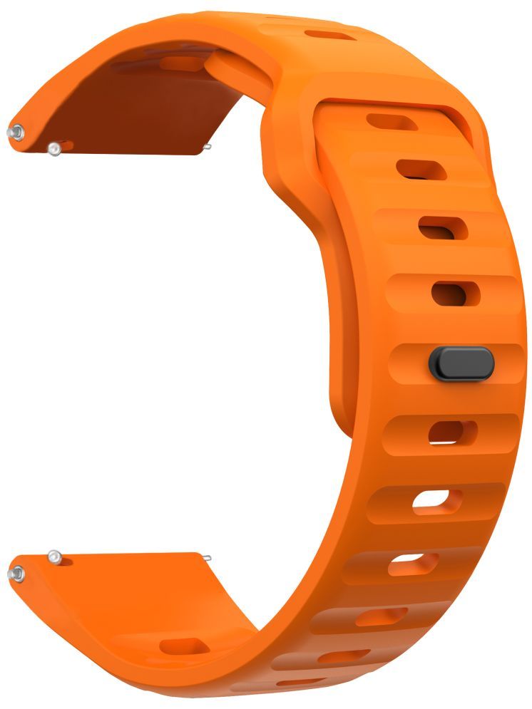     			ACM Watch Strap Sports Silicone Belt 22mm compatible with Fastrack Smart Discovery Smartwatch Breatheable Band Fluorescent Orange