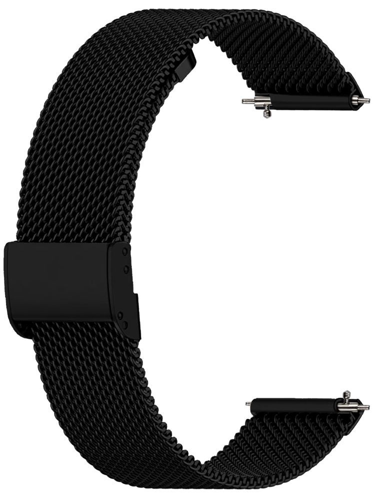     			ACM Watch Strap Steel Metal 22mm compatible with Fire-Boltt Stellaris Bsw135 Smartwatch Adjustable Belt Chain Band Black