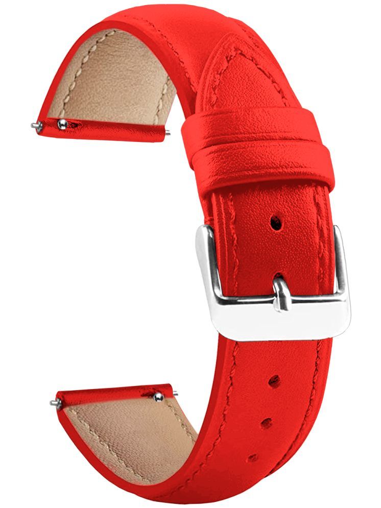     			ACM Watch Strap Leather Belt 22mm compatible with Watchout Wearpods Teens Smartwatch Casual Classic Band Red