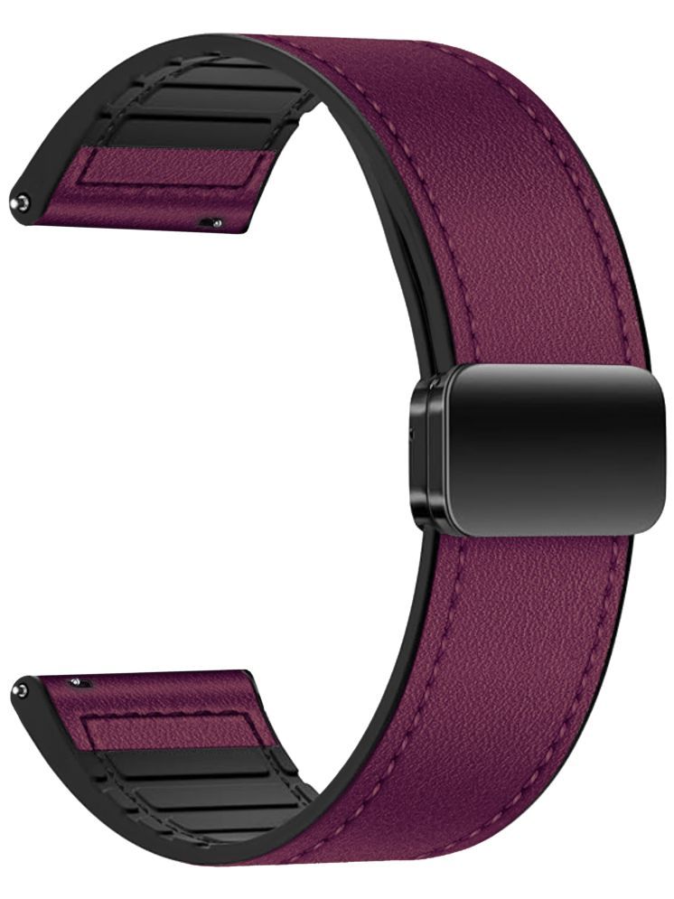     			ACM Watch Strap Leather Magnetic Silicone 22mm compatible with Fire-Boltt Retro Bsw175 Smartwatch Belt Luxury Band Purple