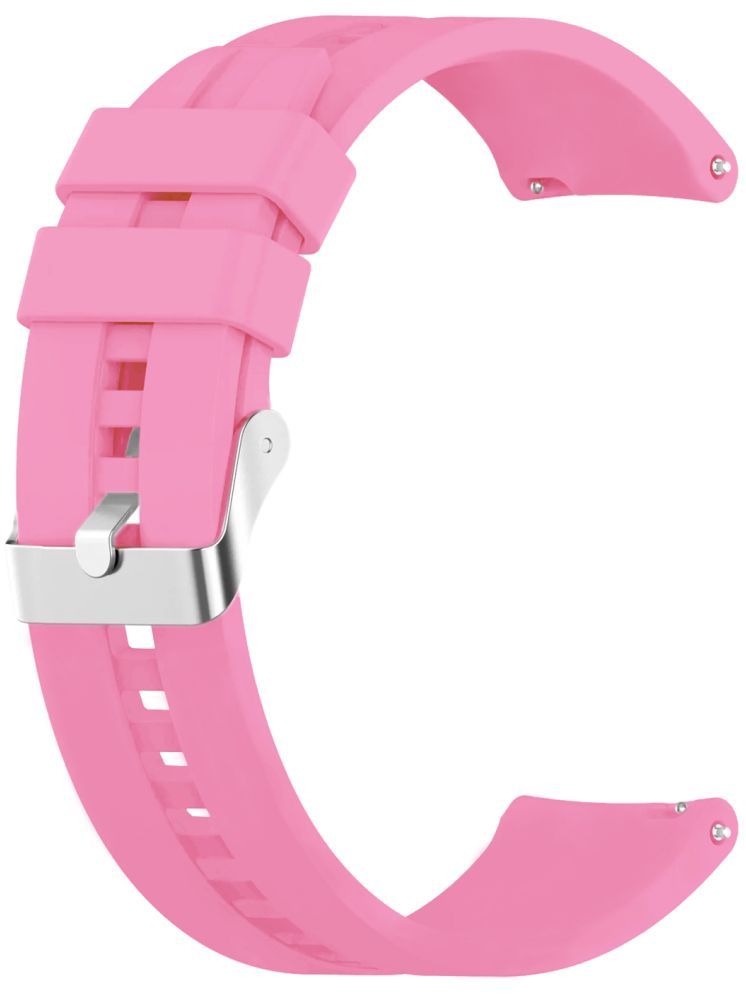     			ACM Watch Strap Silicone Belt 22mm compatible with Fire-Boltt Rise Steel Ultra Bsw226 Smartwatch Classic Band Light Pink