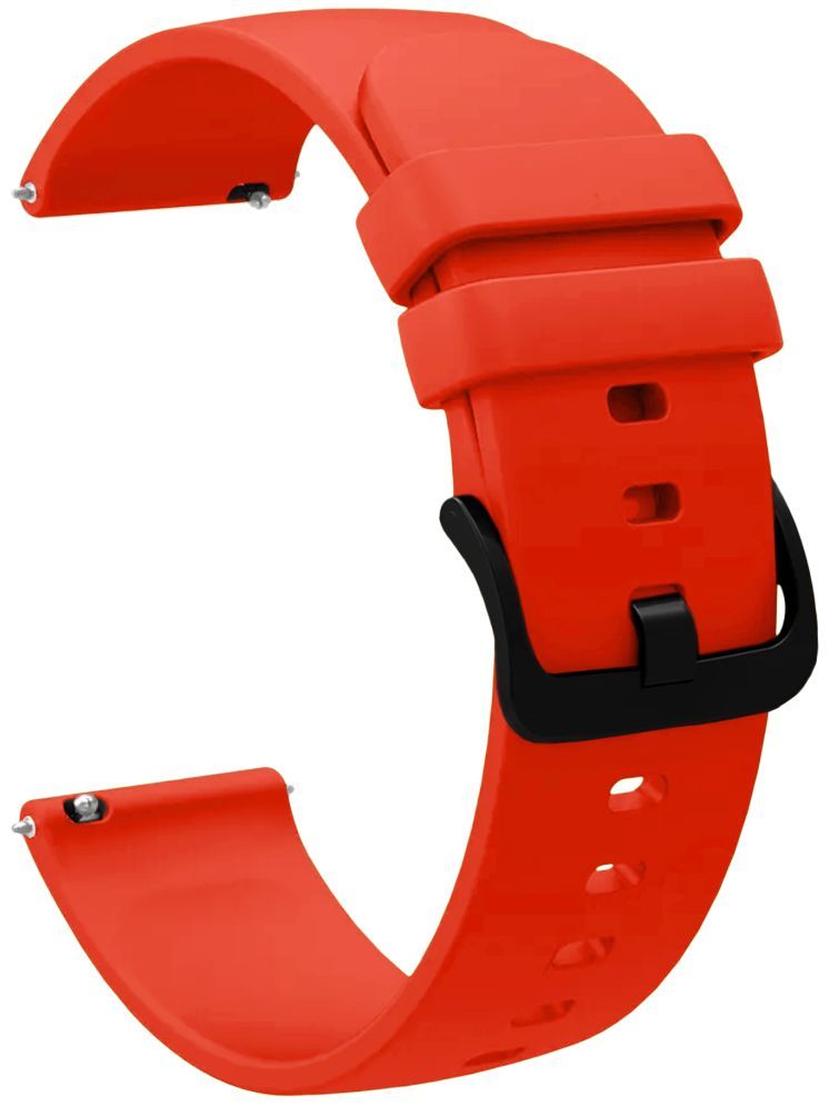     			ACM Watch Strap Silicone Belt 22mm compatible with Fire-Boltt Rise Steel Ultra Bsw226 Smartwatch Hook Band Red