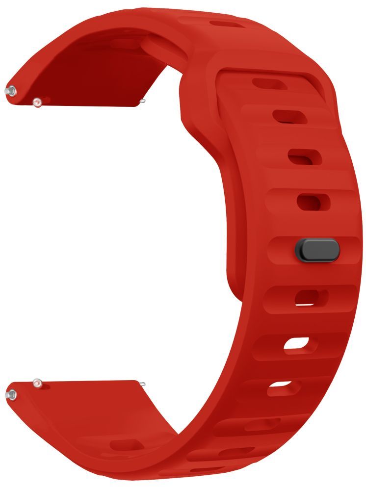     			ACM Watch Strap Sports Silicone Belt 22mm compatible with Fastrack Rave Fx2 Smartwatch Breatheable Band Red