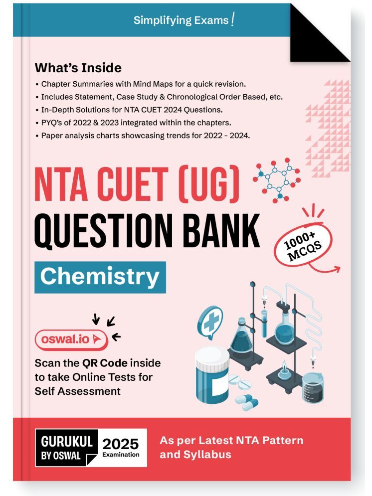     			Gurukul NTA CUET (UG) Chemistry Question Bank Exam 2025 : 1000+ MCQs, Chapter Summary with Mind Maps, 2024 Solved Paper, PYQs, Paper Analysis Charts,