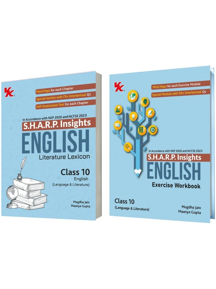     			S.H.A.R.P. Insights-CBSE Class 10 English Lang. & Lit. Lexicon & Workbook(Set of 2) by Mugdha Jain(BITS Pilani, IIM-A) & Maanya Gupta(IIM-A) 2025-26