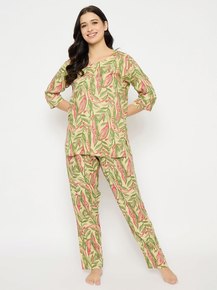     			Clovia Green Rayon Women's Nightwear Nightsuit Sets ( Pack of 1 )