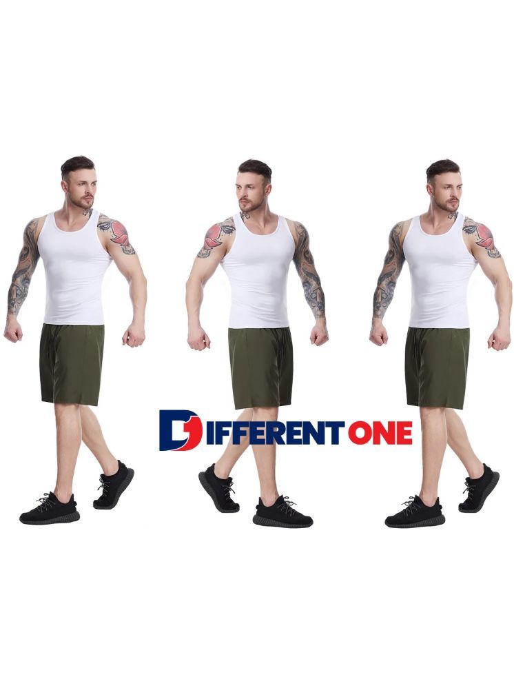     			D1 DIFFERENT ONE Pack of 3 Cotton Basic Vest For Men ( White )