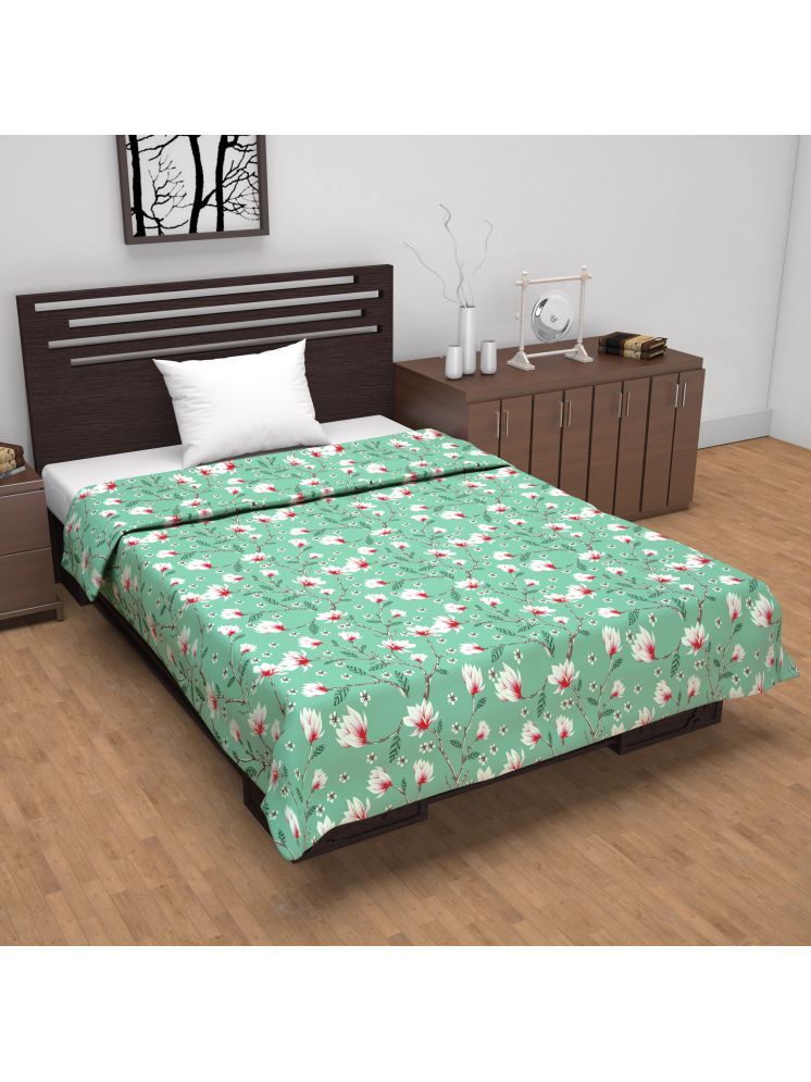     			DIVINE CASA Cotton Floral Double Bed Dohar - Green ( )