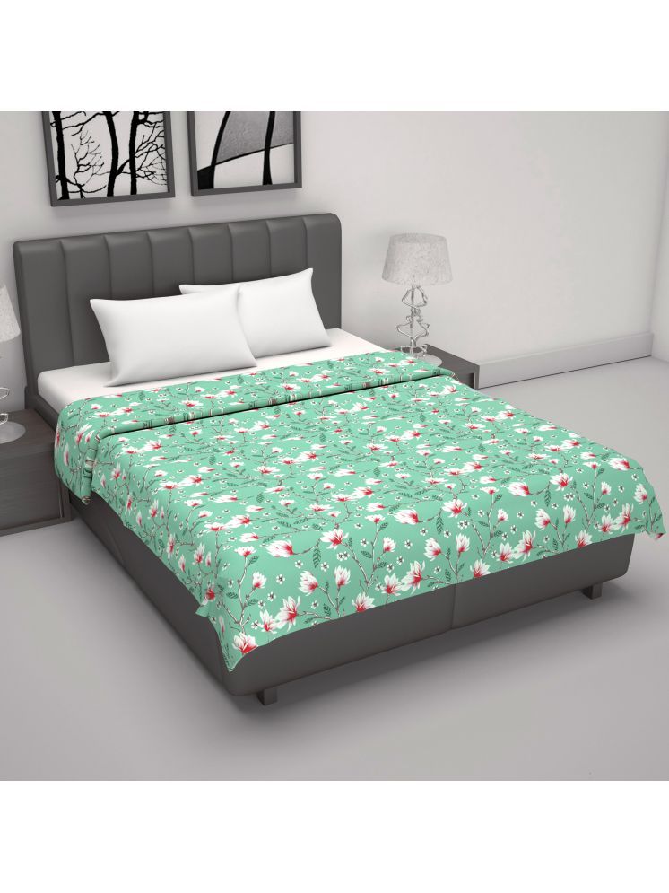     			DIVINE CASA Cotton Floral Single Bed Dohar - Green ( )