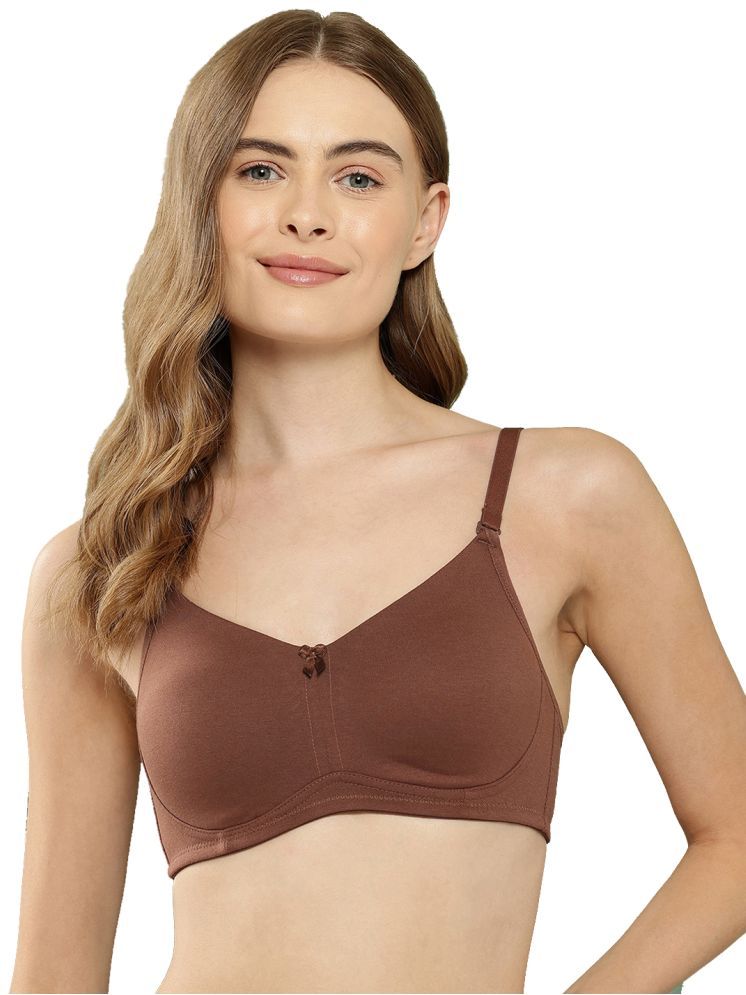     			Leading Lady Pack of 1 Cotton Non Padded T-Shirt Bra For Women ( Brown )