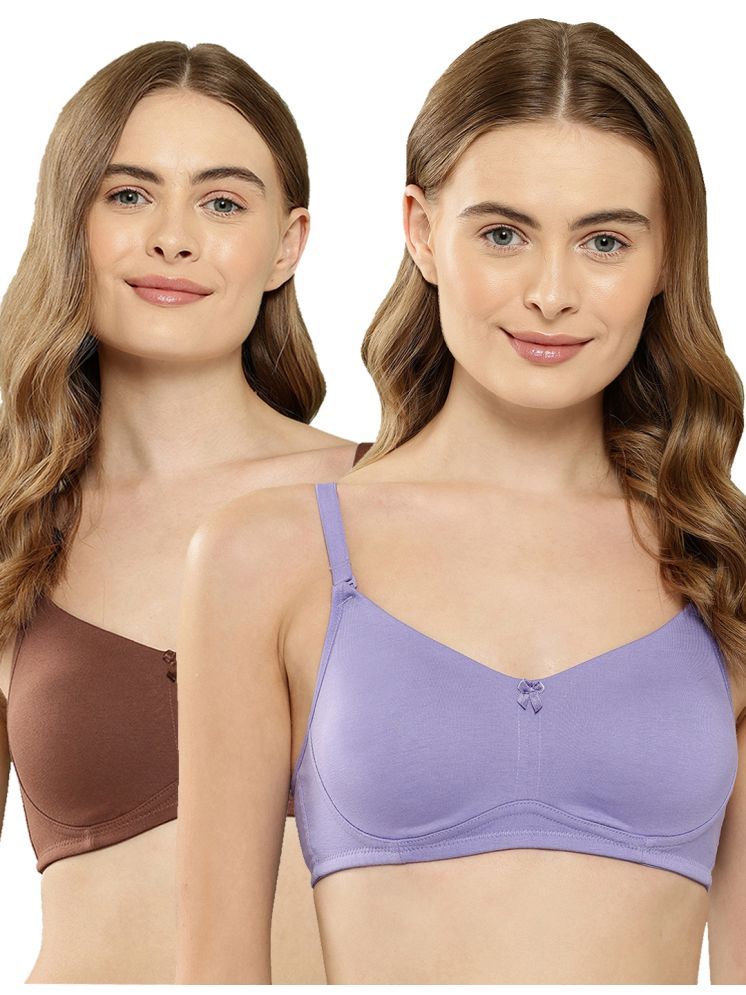     			Leading Lady Pack of 2 Cotton Non Padded T-Shirt Bra For Women ( Mauve )