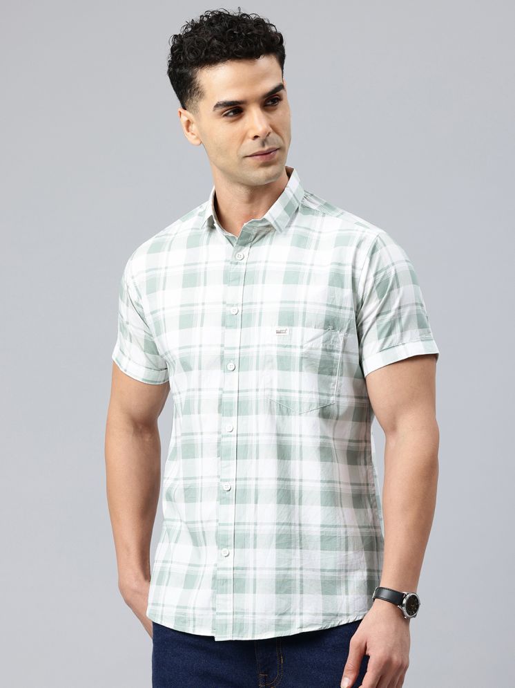     			MAJESTIC MAN 100% Cotton Slim Fit Checks Half Sleeves Men's Casual Shirt - Mint Green ( Pack of 1 )