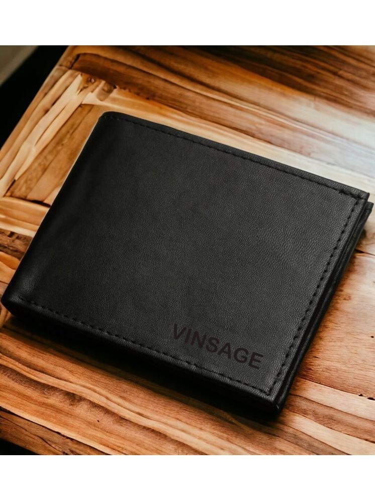     			VINSAGE Black 100% Leather Men's Regular Wallet ( Pack of 1 )