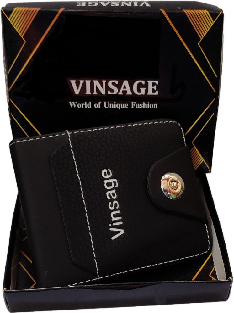     			VINSAGE Black PU Men's Anti-theft Wallet ( Pack of 1 )