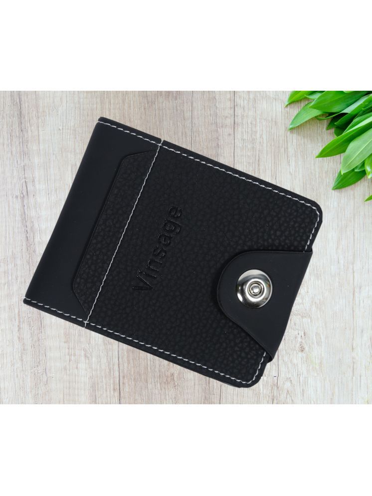     			VINSAGE Black PU Men's Anti-theft Wallet ( Pack of 1 )