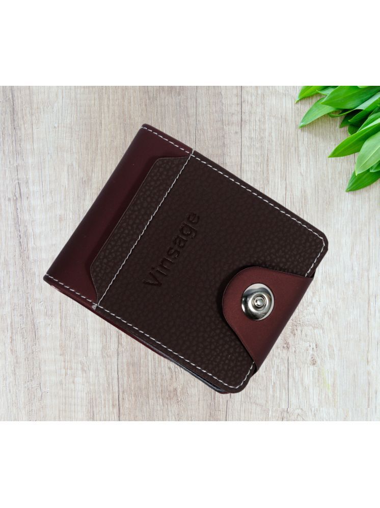     			VINSAGE Brown PU Men's Anti-theft Wallet ( Pack of 1 )