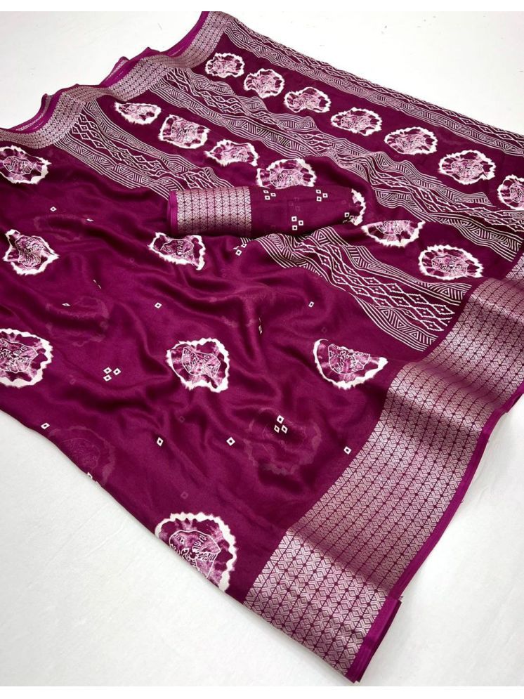     			Arkia Pack of 1 Georgette Embellished Saree With Blouse Piece ( Wine )