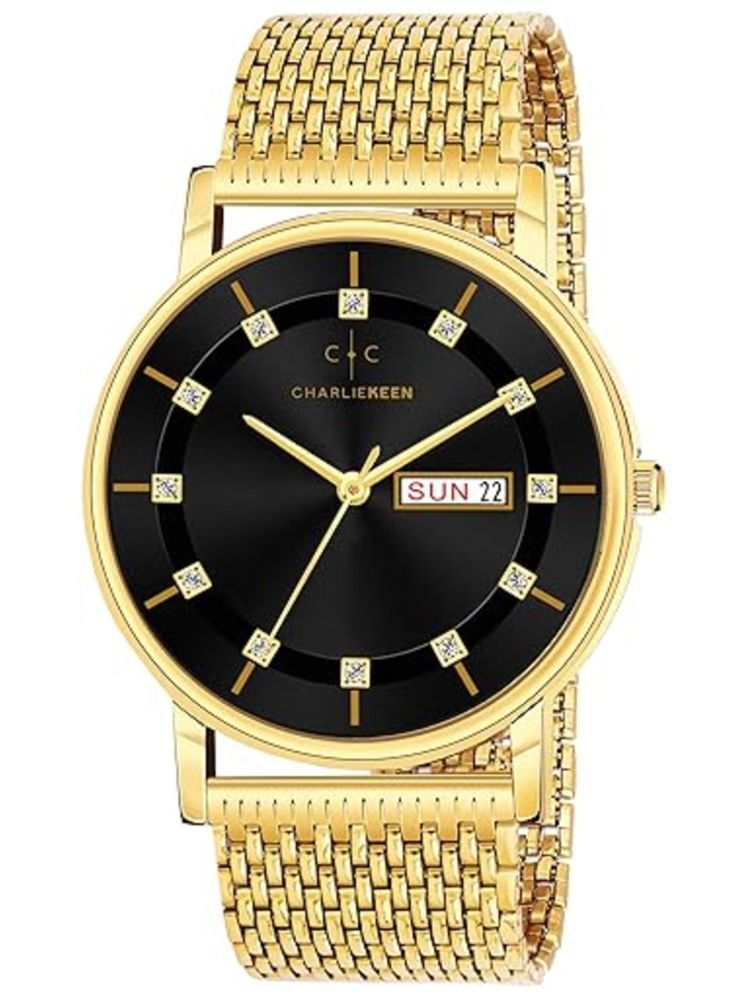     			CHARLIEKEEN Gold Metal Analog Men's Watch