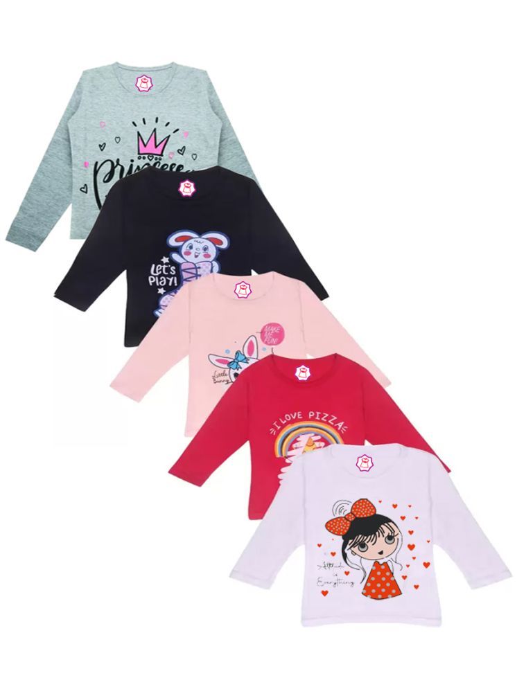     			CRT Enterprises Pack of 5 Baby Girls Cotton Blend T-Shirt ( Multicolor )