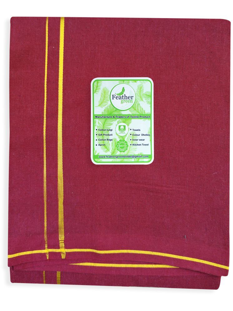     			Feather Green Cotton Men's Dhoti Maroon ( Pack of 1 )