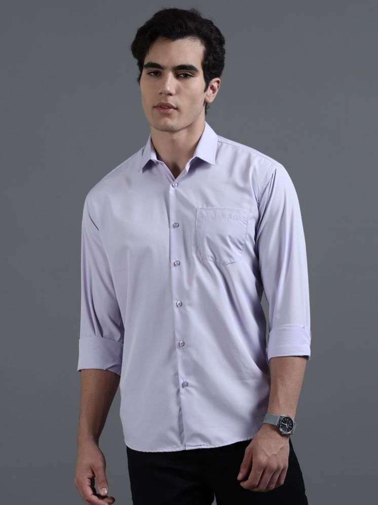     			HETIERS Polyester Regular Fit Solids Full Sleeves Men's Casual Shirt - Purple ( Pack of 1 )