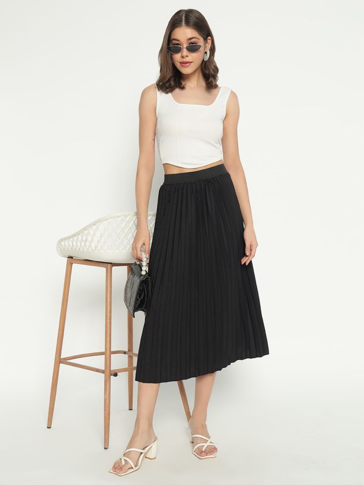     			JASH CREATION Black Polyester Women's Flared Skirt ( Pack of 1 )