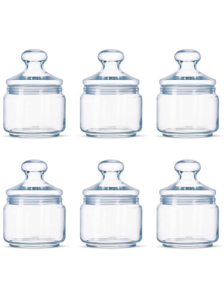     			Luminarc Jar with Glass Lid Glass Transparent Multi-Purpose Container ( Set of 6 )