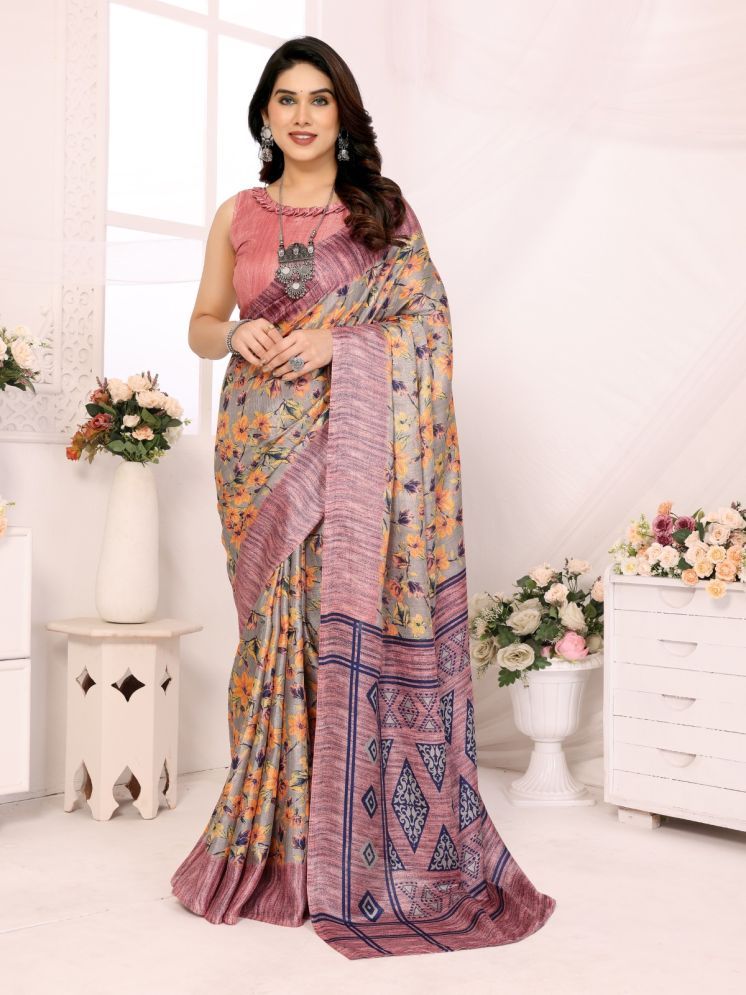     			PHORIA STYLE Pack of 1 Cotton Printed Saree With Blouse Piece ( Pink )