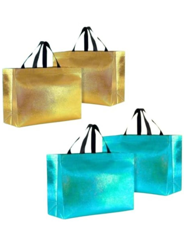     			PUFFSMART Gold Polyester Shopping Bag Pack of 1