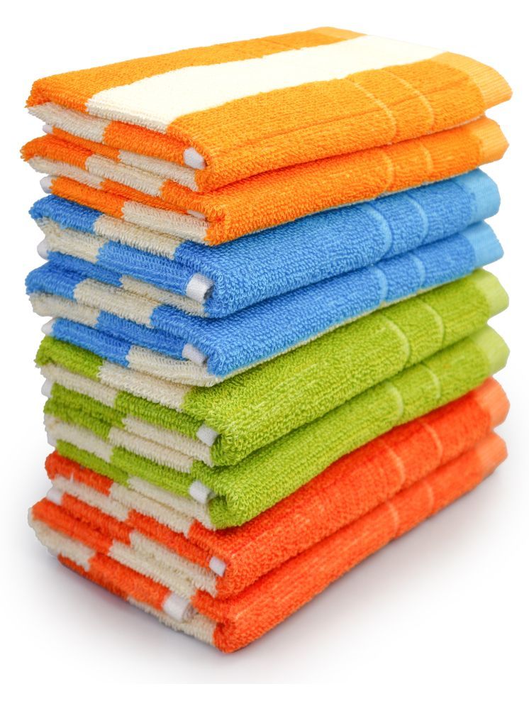     			Satisfyn Pack of 8 Cotton 401-450 -GSM Hand Towel ( Multicolor )