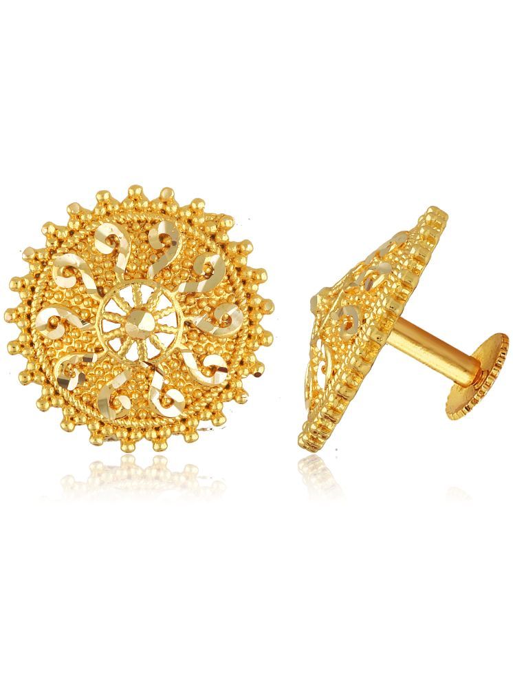     			Vighnaharta Golden Stud Earrings ( Pack of 1 )