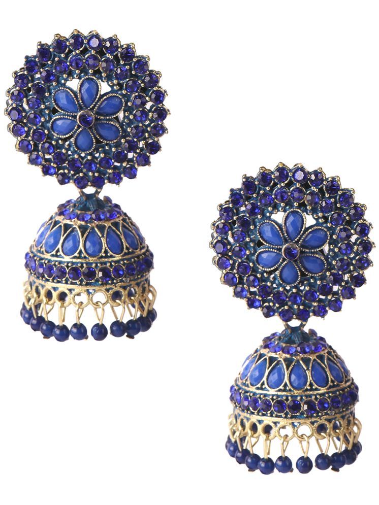     			Keviv Blue Jhumki Earrings ( Pack of 1 )