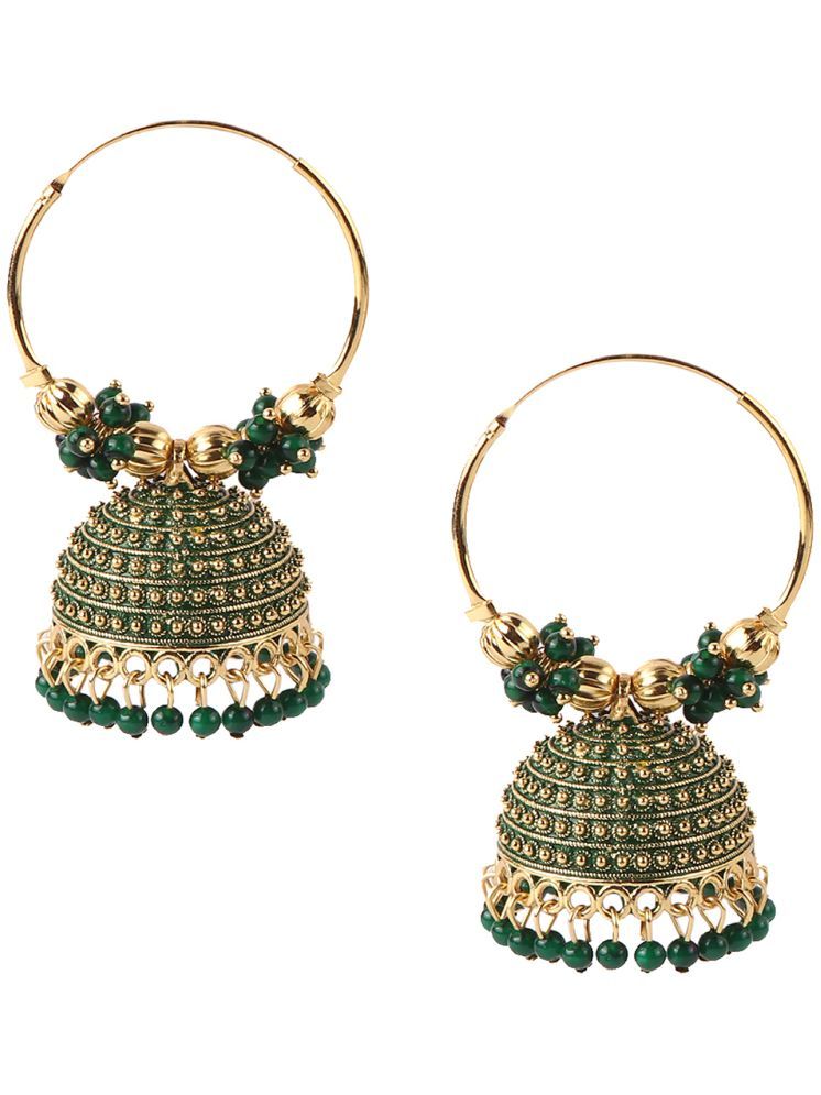     			Keviv Green Bali Earrings ( Pack of 1 )