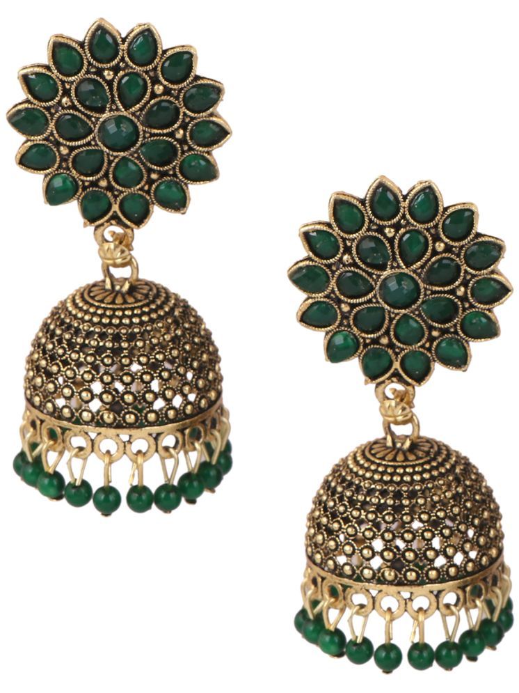     			Keviv Green Jhumki Earrings ( Pack of 1 )