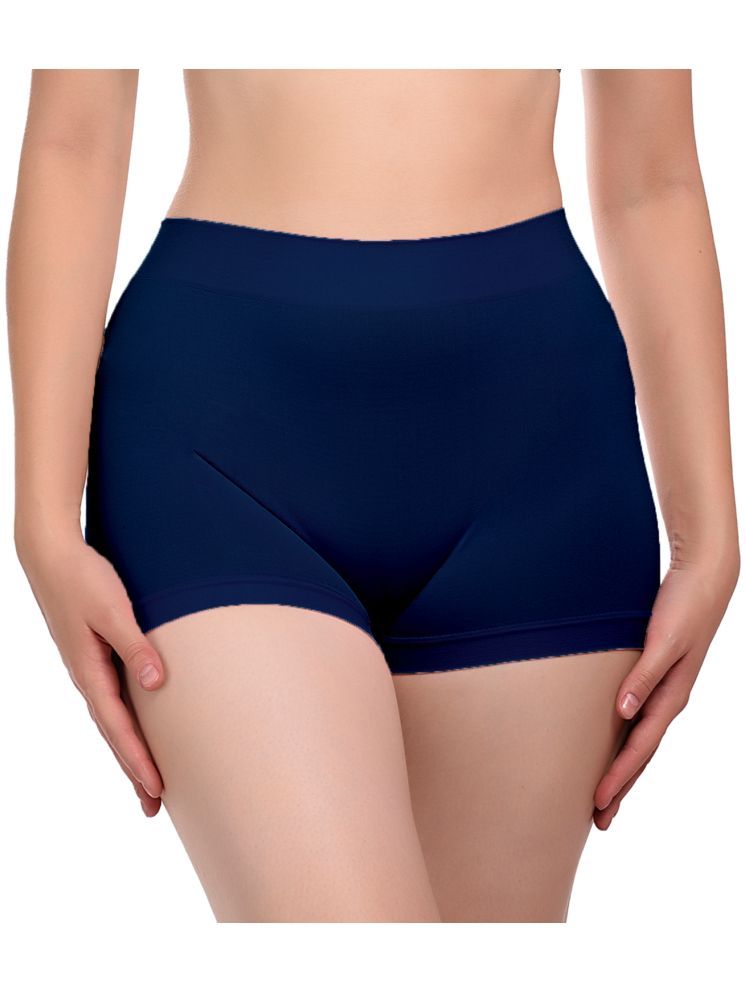     			Madam Pack of 1 Cotton Lycra Boy Shorts For Women ( Blue )