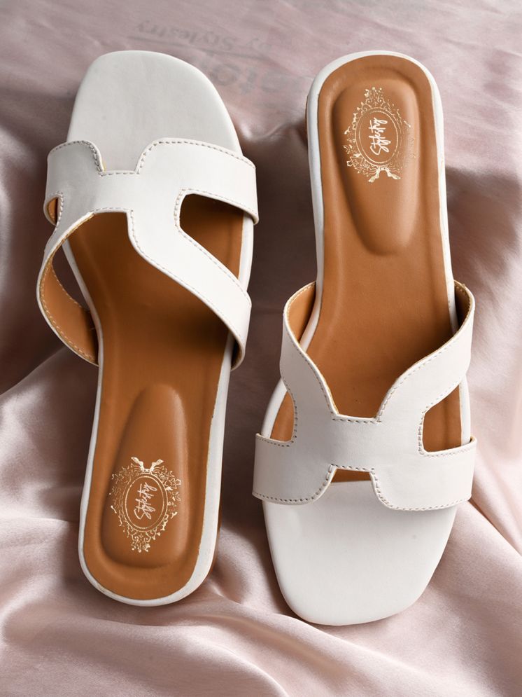     			Stylestry White Women's Flats