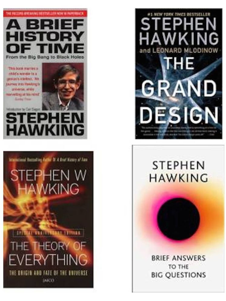     			A brief history of time + the grand design &brief answer to the big question & the theory of everything STEPHEN HAWKING BOOKS COMBO