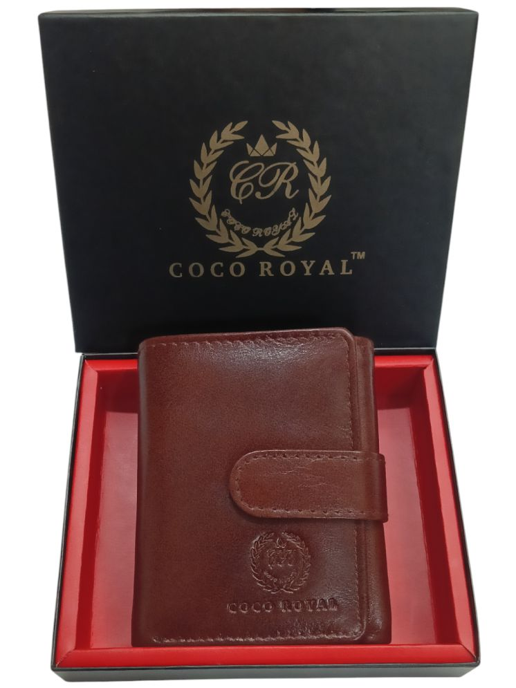     			COCO ROYAL Brown 100% Leather Men's Three Fold Wallet ( Pack of 1 )