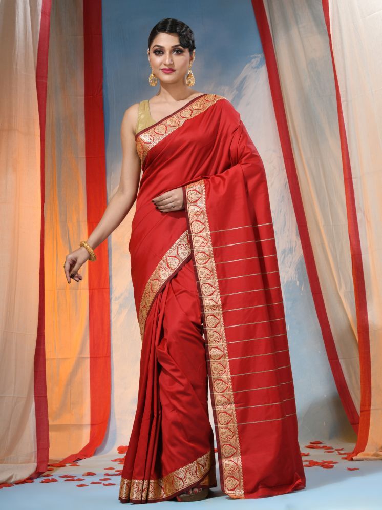     			Desh Bidesh Pack of 1 Silk Woven Saree With Blouse Piece ( Red )