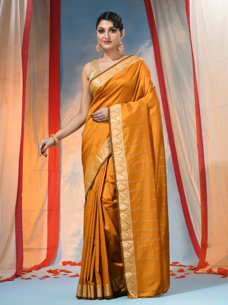     			Desh Bidesh Pack of 1 Silk Woven Saree With Blouse Piece ( Mustard )