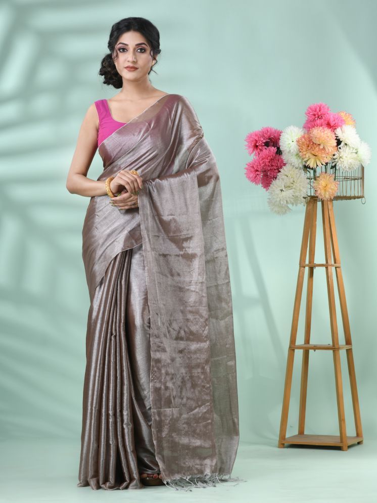     			Desh Bidesh Pack of 1 Cotton Solid Saree With Blouse Piece ( Grey )